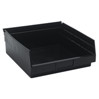 Economy Shelf Bin, 11-1/8" W x 4" H x 11-5/8" D, Black Distribution Élite MP