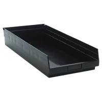 Economy Shelf Bin, 11-1/8" W x 4" H x 23-5/8" D, Black, 60 lbs. Capacity Distribution Élite MP