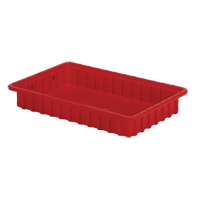 Divider Box&reg; Containers, Polyethylene, 16.5" W x 10.9" D x 2.5" H, Red Distribution Élite MP