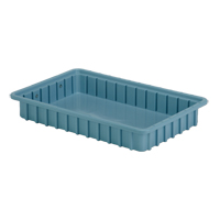 Divider Box&reg; Containers, Polyethylene, 16.5" W x 10.9" D x 2.5" H, Light Blue Distribution Élite MP