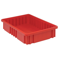 Contenants Divider Box, Plastique, 16,5" la x 10,9" p x 3,5" h, Rouge Distribution Élite MP