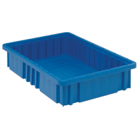 Contenants Divider Box, Plastique, 16,5" la x 10,9" p x 3,5" h, Bleu Distribution Élite MP