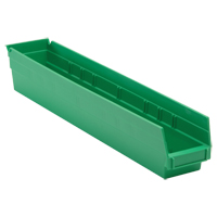 Economy Shelf Bin, 4-1/8" W x 4" H x 23-5/8" D, Green Distribution Élite MP