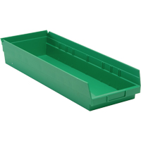 Shelf Bins, 8-3/8" W x 4" H x 23-5/8" D, Green, 50 lbs. Capacity Distribution Élite MP