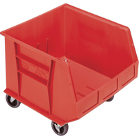 Mobile Bin, 14" H x 16-1/2" W x 18" D, 75 lbs. Capacity, Red Distribution Élite MP
