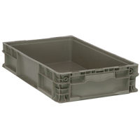 Collapsible Stacking Container, 15" W x 24" D x 5" H, Grey Distribution Élite MP
