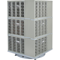 Armoire industrielle robuste avec carrousel &agrave; tiroirs, Acier, 240 tiroirs, 27" la x 27" p x 48" h, Gris Distribution Élite MP