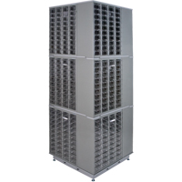 Armoire industrielle robuste avec carrousel &agrave; tiroirs, Acier, 480 tiroirs, 27" la x 27" p x 80" h, Gris Distribution Élite MP