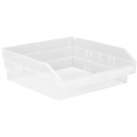Bacs de rangement pour tablettes, 11-1/8" la x 4" H x 11-5/8" p, Transparent, Capacit&eacute; 30 lb Distribution Élite MP
