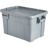 Bac de stockage Brute avec couvercle, 27,88” p x 17,38” la x 15,13” h, Capacit&eacute; 160 lb, Gris Distribution Élite MP