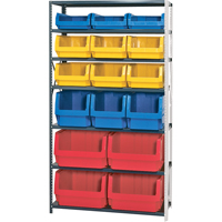 &eacute;l&eacute;ment de rayonnage avec bacs empilables, Acier, Bac Magnum, Capacit&eacute; 650 lb, 42" la x 76" h Distribution Élite MP