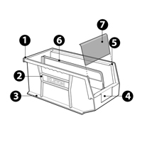 Bac empilable & &agrave; suspendre, 8-1/4" la, 7" h x 14-3/4" p, Bleu Distribution Élite MP