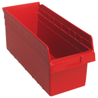 Store-Max Shelf Bins, 8-3/8" W x 8" H x 17-7/8" D, Red, 56 lbs. Capacity Distribution Élite MP