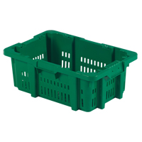 Contenant en plastique Stack-N-Nest pour la manutention des aliments, 16" x 23,9" x 8,8", Vert Distribution Élite MP