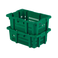 Contenant en plastique Stack-N-Nest pour la manutention des aliments, 16" x 23,9" x 8,8", Vert Distribution Élite MP
