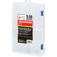 Boîte &agrave; compartiments en plastique, 7,75" la x 11,75" p x 2,2" h, 10 compartiments Distribution Élite MP