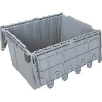 Flip Top Plastic Distribution Container, 21.65" x 15.5" x 12.5", Grey Distribution Élite MP