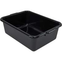 All-Purpose Flat-Bottom Storage Tub, 7" H x 15" D x 21" L, Plastic, Black Distribution Élite MP