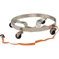 Multi-Tier Drum Dollies, Stainless Steel, 900 lbs. Capacity, 23-1/2" Diameter, Rubber Casters Distribution Élite MP