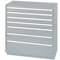 Armoires de rangement avec tiroirs, 7 tiroirs, 40-1/4" la x 22-1/2" p x 41-3/4" h, Gris Distribution Élite MP