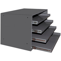 Compartment Box Cabinets, Steel, 4 Slots, 20" W x 15-3/4" D x 15" H, Grey Distribution Élite MP
