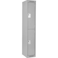Clean Line Lockers, 2 -tier, 12" x 18" x 72", Steel, Grey, Rivet (Assembled) Distribution Élite MP
