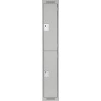 Clean Line Lockers, 2 -tier, 12" x 18" x 72", Steel, Grey, Rivet (Assembled) Distribution Élite MP