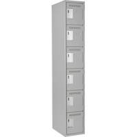 Clean Line Lockerettes, 6 -tier, 12" x 18" x 72", Steel, Grey, Rivet (Assembled) Distribution Élite MP