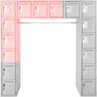 Arche de casiers &eacute;conomiques assembl&eacute;s Clean Line, 16 niveaux, Bloc de 3, 18" x 72" x 12", Acier Distribution Élite MP
