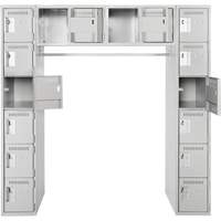 Arche de casiers &eacute;conomiques assembl&eacute;s Clean Line, 16 niveaux, Bloc de 3, 18" x 72" x 12", Acier Distribution Élite MP