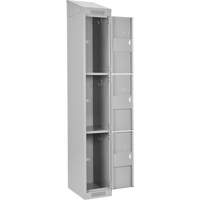 Clean Line Lockers, 3 -tier, Bank of 4, 48" x 18" x 78", Steel, Grey, Rivet (Assembled) Distribution Élite MP