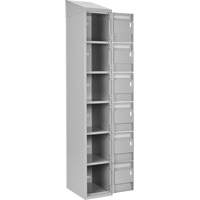 Clean Line Lockerette , 6 -tier, Bank of 4, 48" x 18" x 78", Steel, Grey, Rivet (Assembled) Distribution Élite MP