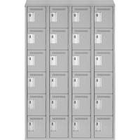 Clean Line Lockerette , 6 -tier, Bank of 4, 48" x 18" x 78", Steel, Grey, Rivet (Assembled) Distribution Élite MP