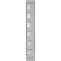 Clean Line Lockerette, 6 -tier, 12" x 18" x 82", Steel, Grey, Rivet (Assembled) Distribution Élite MP
