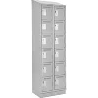 Clean Line Lockerette, 6 -tier, Bank of 2, 24" x 18" x 82", Steel, Grey, Rivet (Assembled) Distribution Élite MP