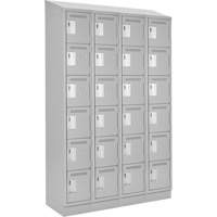 Clean Line Lockerette, 6 -tier, Bank of 4, 48" x 18" x 82", Steel, Grey, Rivet (Assembled) Distribution Élite MP