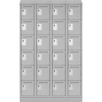 Clean Line Lockerette, 6 -tier, Bank of 4, 48" x 18" x 82", Steel, Grey, Rivet (Assembled) Distribution Élite MP