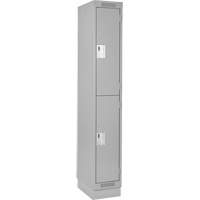 Casiers Clean Line, 2 niveaux, 12" x 18" x 76", Acier, Gris, Rivet (assembl&eacute;) Distribution Élite MP