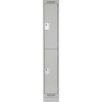 Casiers Clean Line, 2 niveaux, 12" x 18" x 76", Acier, Gris, Rivet (assembl&eacute;) Distribution Élite MP