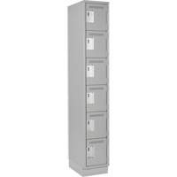Clean Line Lockerette, 6 -tier, 12" x 18" x 76", Steel, Grey, Rivet (Assembled) Distribution Élite MP
