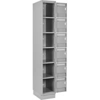 Clean Line Lockerette, 6 -tier, Bank of 4, 48" x 18" x 76", Steel, Grey, Rivet (Assembled) Distribution Élite MP