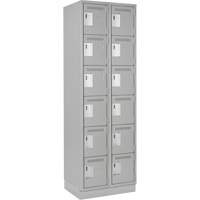 Clean Line Lockerette, 6 -tier, Bank of 2, 24" x 18" x 76", Steel, Grey, Rivet (Assembled) Distribution Élite MP