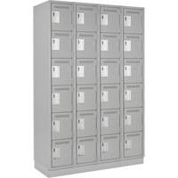 Clean Line Lockerette, 6 -tier, Bank of 4, 48" x 18" x 76", Steel, Grey, Rivet (Assembled) Distribution Élite MP