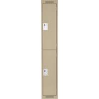 Casiers Clean Line, 2 niveaux, 12" x 18" x 72", Acier, Beige, Rivet (assembl&eacute;) Distribution Élite MP