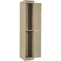 Clean Line Lockers, 2 -tier, Bank of 4, 48" x 18" x 72", Steel, Beige, Rivet (Assembled) Distribution Élite MP