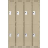 Clean Line Lockers, 2 -tier, Bank of 4, 48" x 18" x 72", Steel, Beige, Rivet (Assembled) Distribution Élite MP