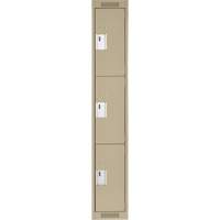 Casiers Clean Line, 3 niveaux, 12" x 18" x 72", Acier, Beige, Rivet (assembl&eacute;) Distribution Élite MP