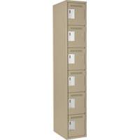 Clean Line Lockerette, 6 -tier, 12" x 18" x 72", Steel, Beige, Rivet (Assembled) Distribution Élite MP