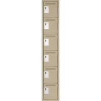 Clean Line Lockerette, 6 -tier, 12" x 18" x 72", Steel, Beige, Rivet (Assembled) Distribution Élite MP