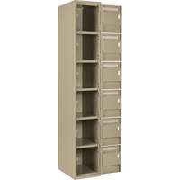 Clean Line Lockerette, 6 -tier, Bank of 4, 48" x 18" x 72", Steel, Beige, Rivet (Assembled) Distribution Élite MP